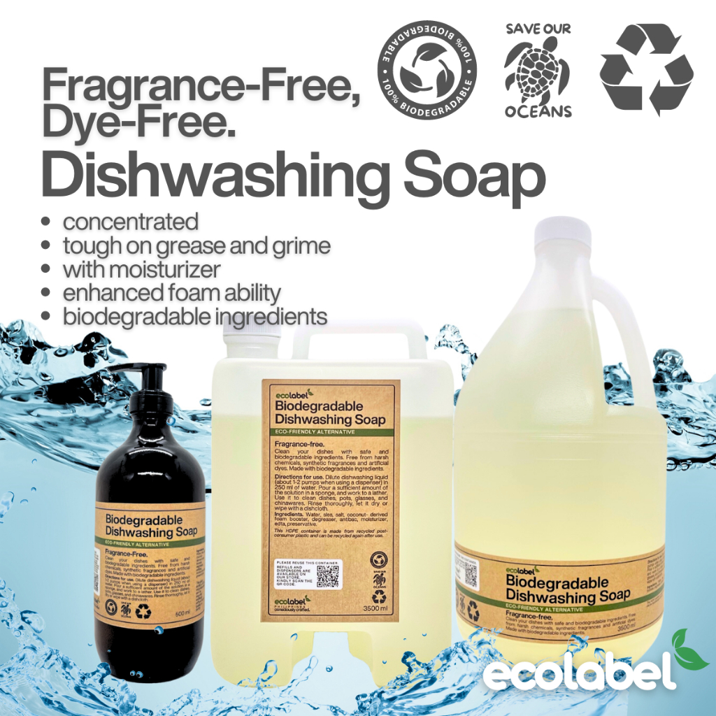 Eco-friendly Dishwashing Liquid Unscented Dish Soap 100% Biodegradable ...