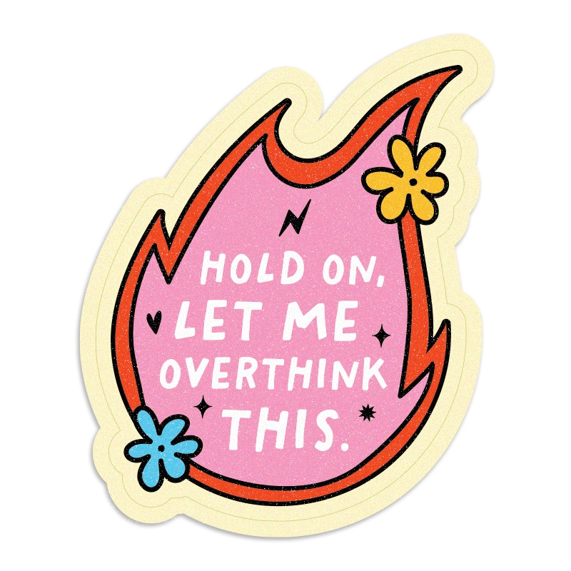 Wimzi Overthink Waterproof Vinyl Decal Sticker, Laptop Sticker, Water