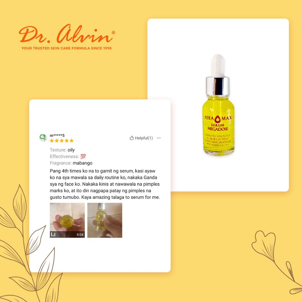 Dr. Alvin Aha Max Serum Megadose 15ml | Shopee Philippines
