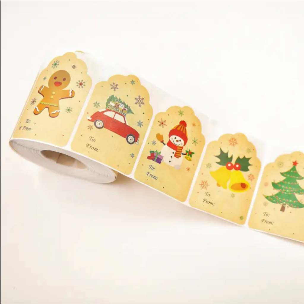 500 pcs/roll stickers Christmas holiday decoration gift stickers labels ...