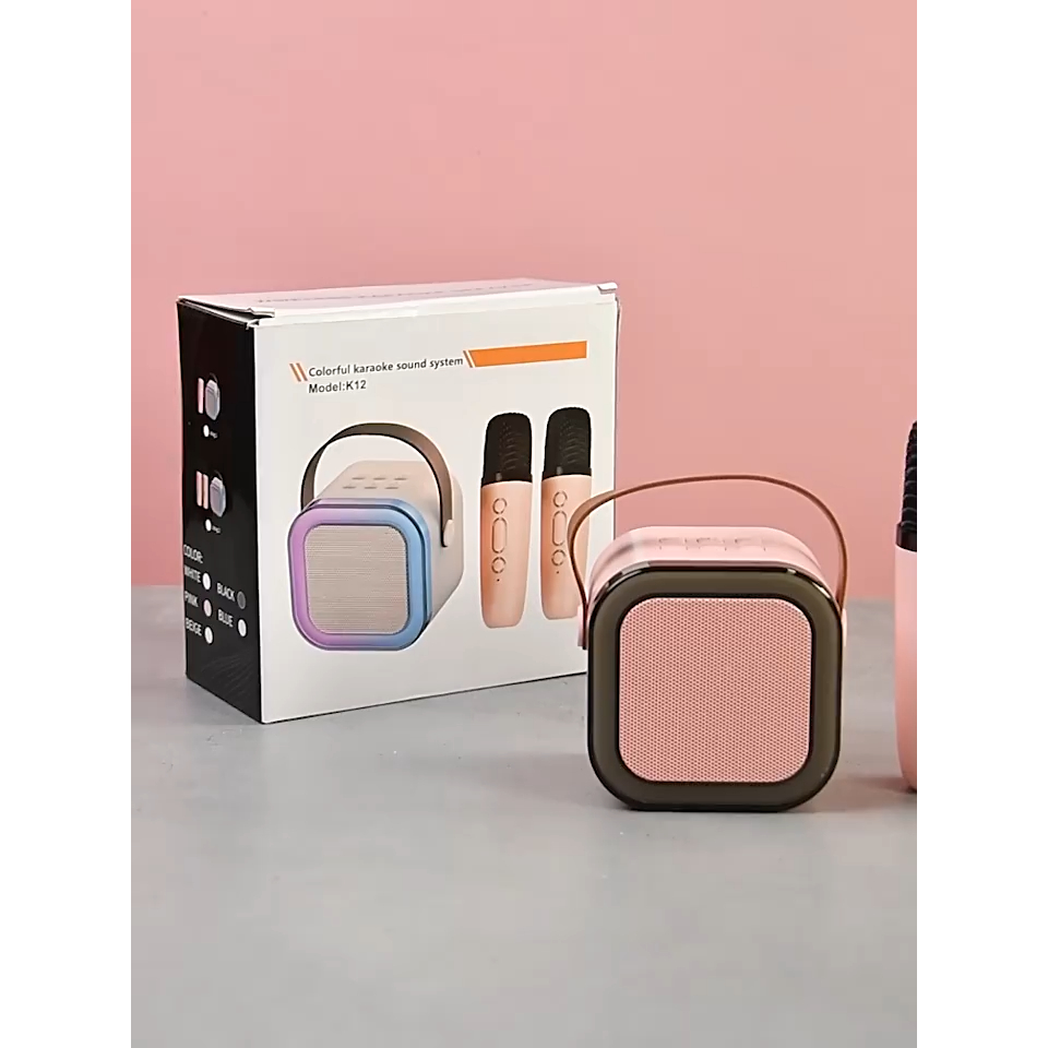 K12 wireless Bluetooth with dual microphone karaoke speaker 3D stereo