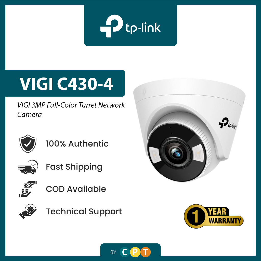 TP-Link VIGI C430-4 VIGI 3MP Full-Color Turret Network Camera | Shopee ...