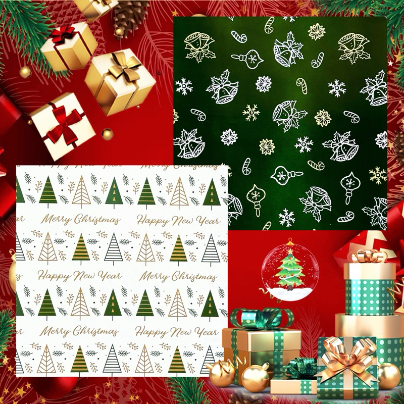 CHRISTMAS GIFT WRAPPER COATED PREMIUM PAPER BY 10 PIECES | Shopee ...