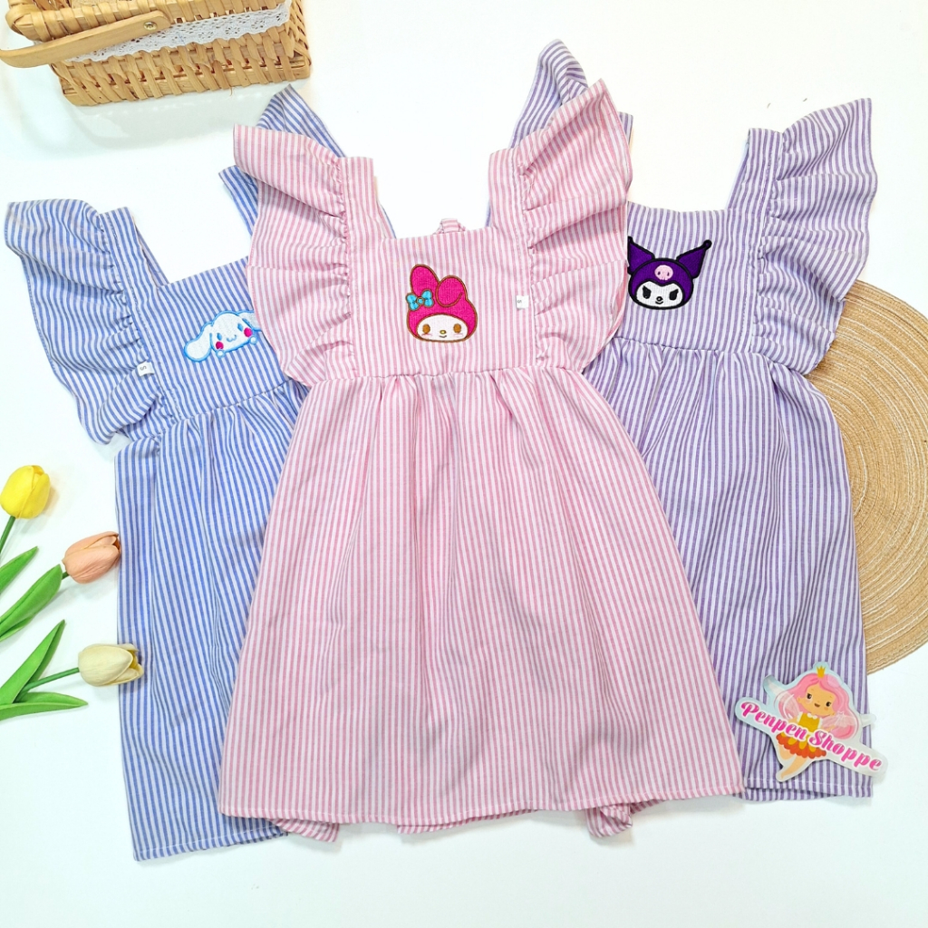PPS 2 to 12 years old Stripes Dress Kuromi Cinnamoroll My Melody