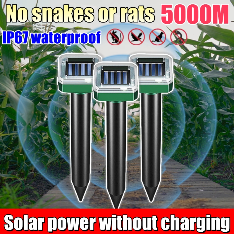 Upgrade Solar Ultrasonic Vibration rat repellant Repelling Snake ...