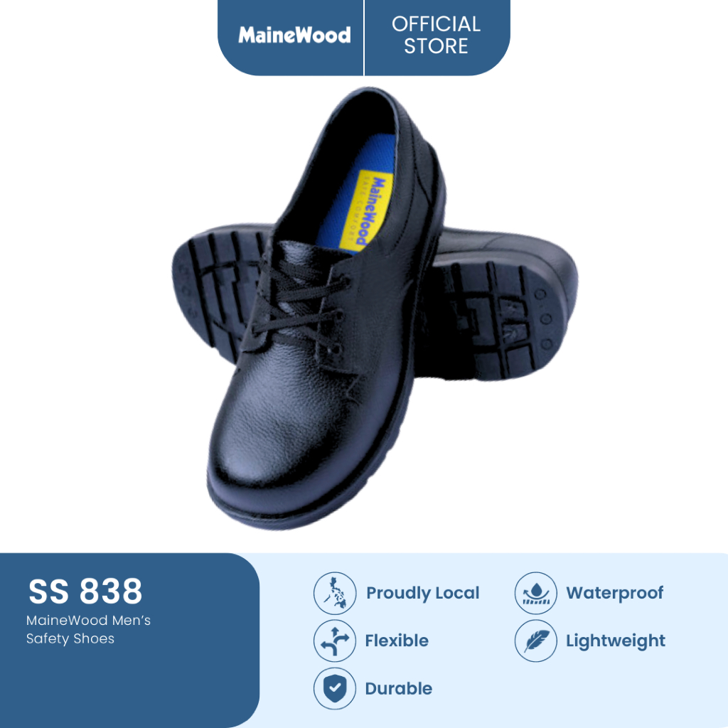 MaineWood Safety Shoes Dole Oshc Tested And Compliant Wide fit and Waterproof Made in Philippines Shopee Philippines