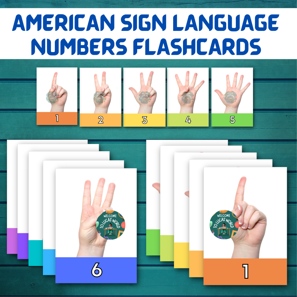 ASL NUMBERS and ALPHABET SIGN LANGUAGE FLASHCARDS, AMERICAN SIGN