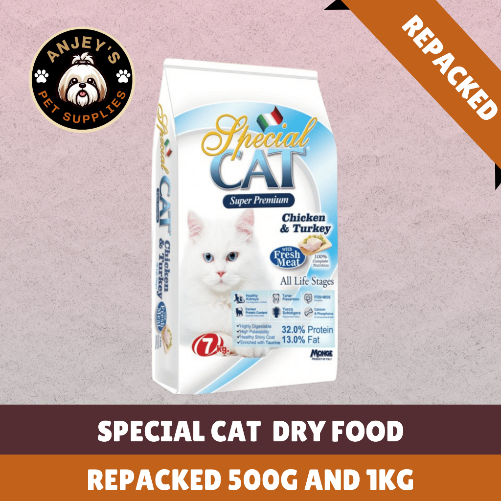 Special Cat Dry Food Chicken & Turkey with Real Meat Repacked 1kg