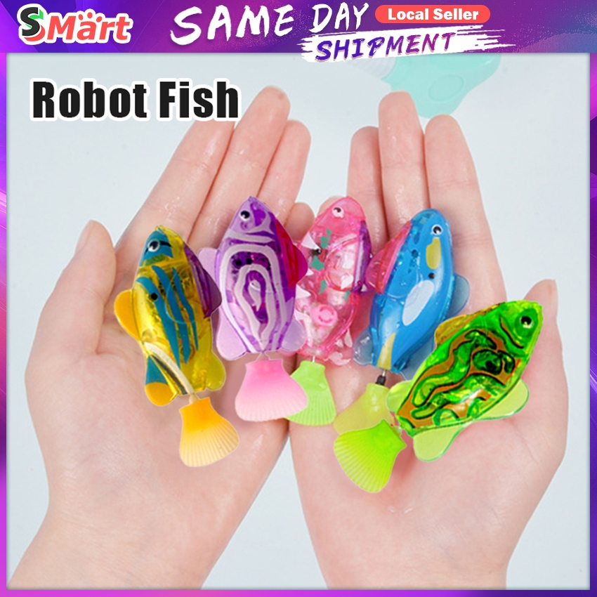 Cat LED Interactive Swimming Robot Fish Water Cat Toys Indoor Play ...
