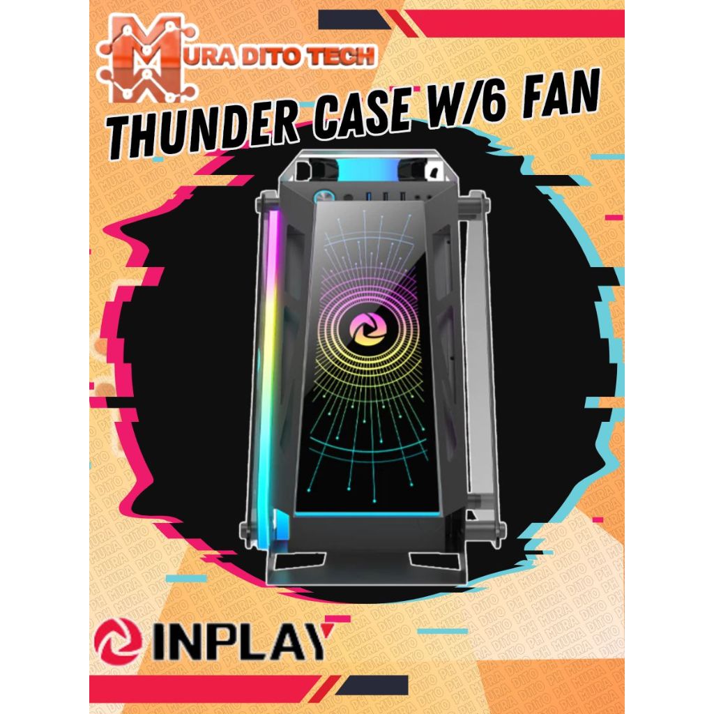 Inplay Cyborg Thunder PC Case Build-in 6 ARGB Fans Cool Design Shaped ...