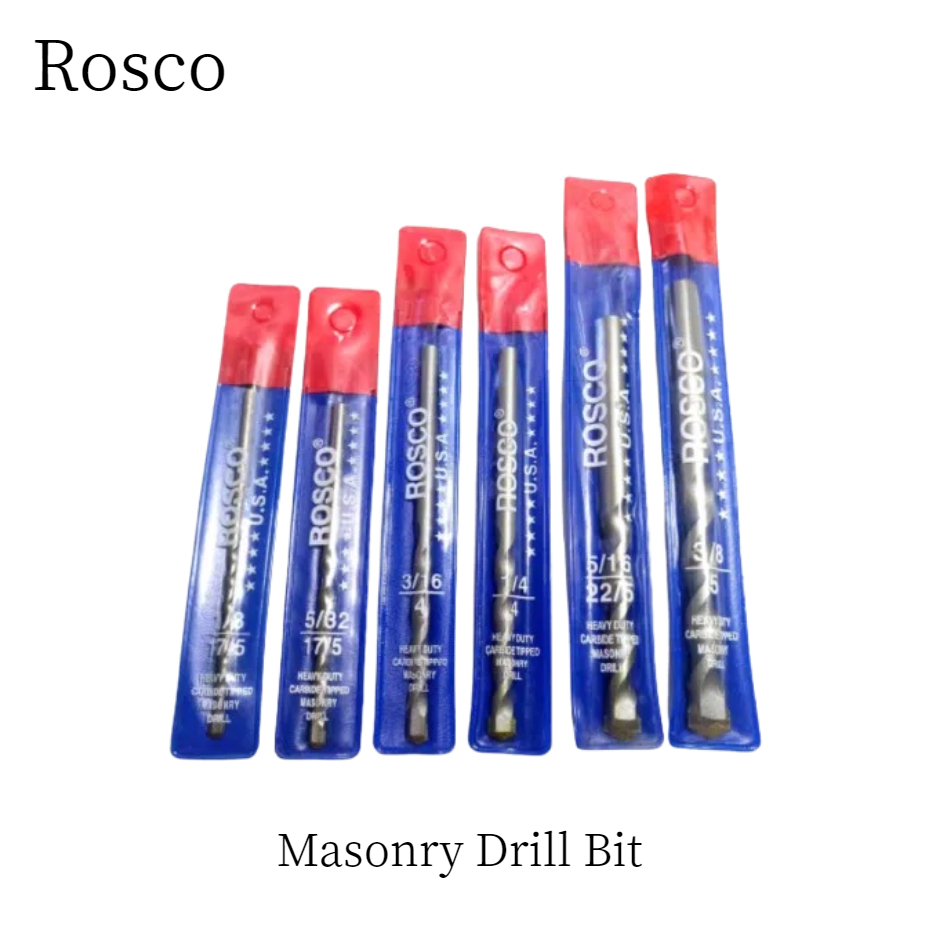 (Per Pcs) Rosco Masonry Drill Bit 1/8'', 5/32'',/3/16 '', 1/4'' /,5/16