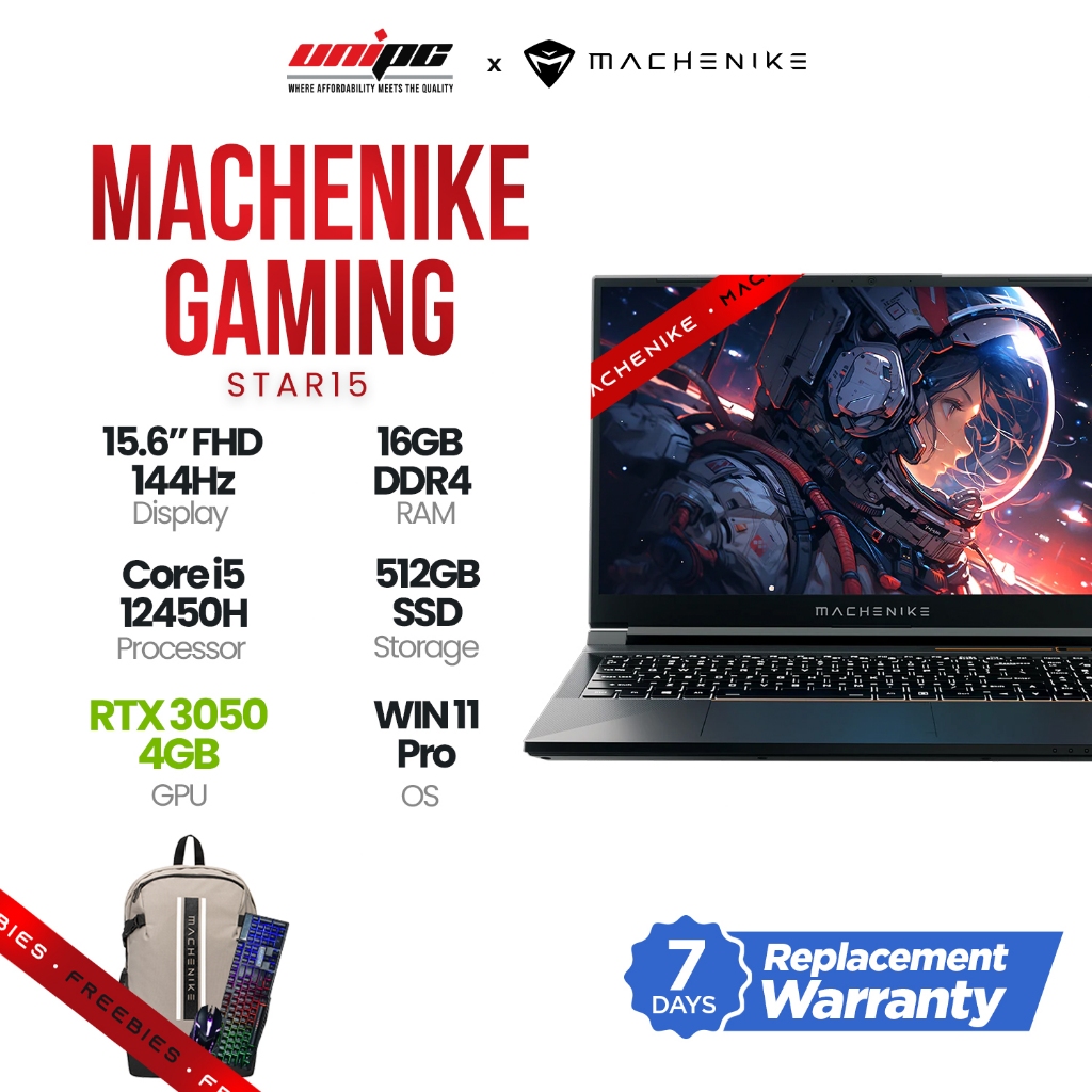Machenike Star15 15.6" FHD 144Hz | i5-12450H | 16GB RAM | 512GB SSD ...