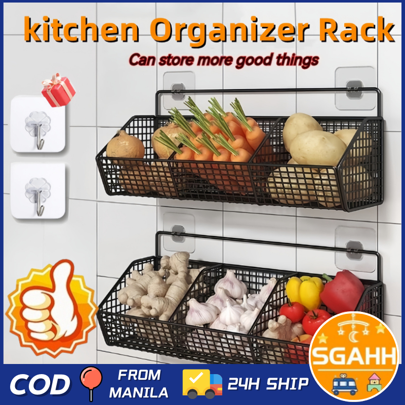 Kitchen Condiments Organizer Rack Wall Mounted Spice Storage Holder ...