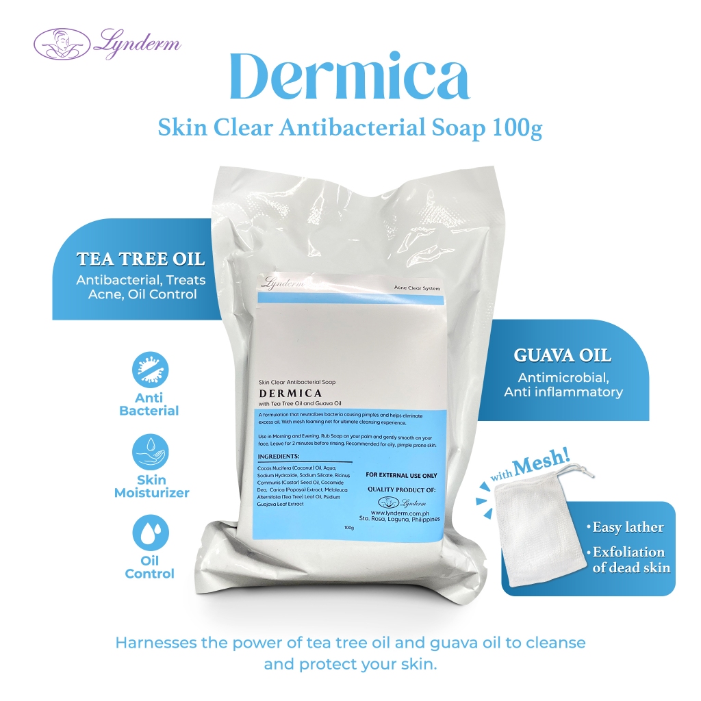 LYNDERM DERMICA - SKIN CLEAR ANTIBACTERIAL SOAP | Shopee Philippines