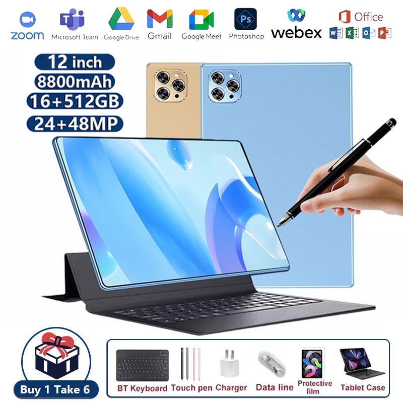 Tablets 12 Inch Original 16GB + 512GB Android Gaming Tablet kids Online