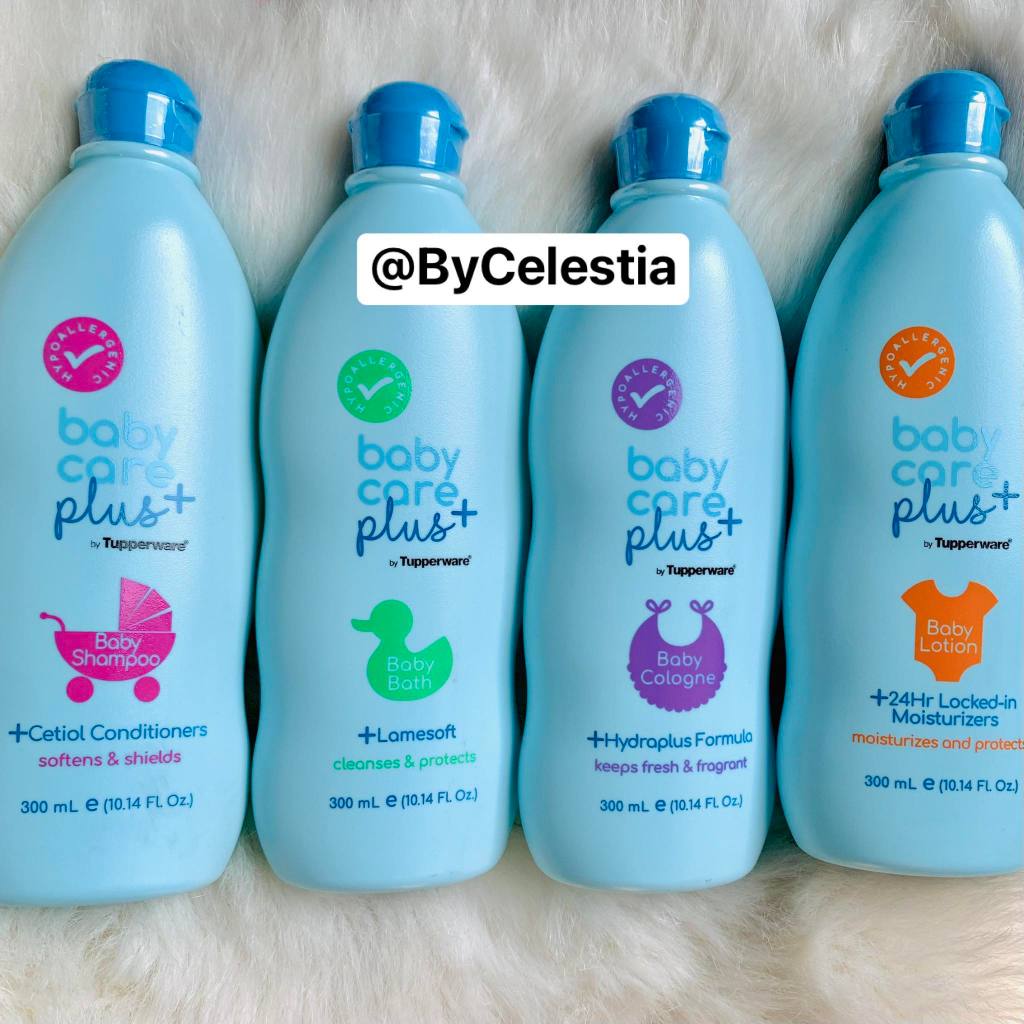 ByCelestia Tupperware Baby Care Plus Blue Cologne Shampoo Lotion Bath ...