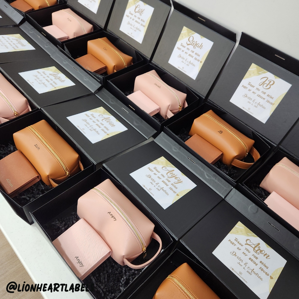 Personalized Toiletry Pouch Card Case Wallet Gift Box Set Bridesmaid ...