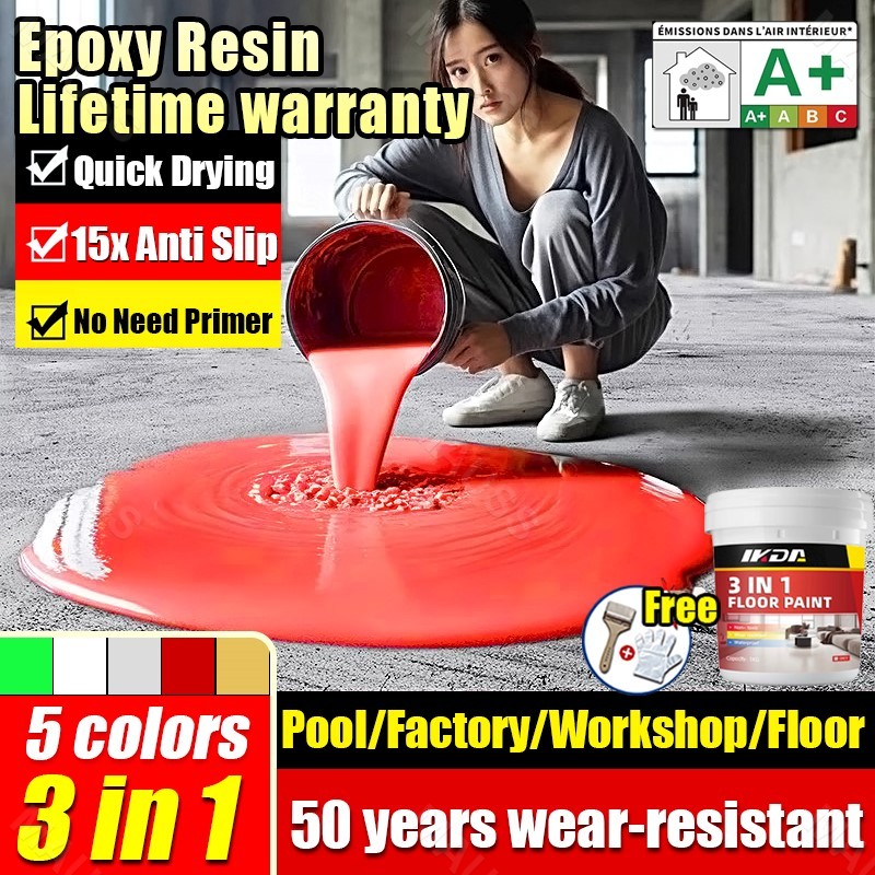 【Free Trial】Floor paint rubberized 3In1 Epoxy Flooring Paint for Cement