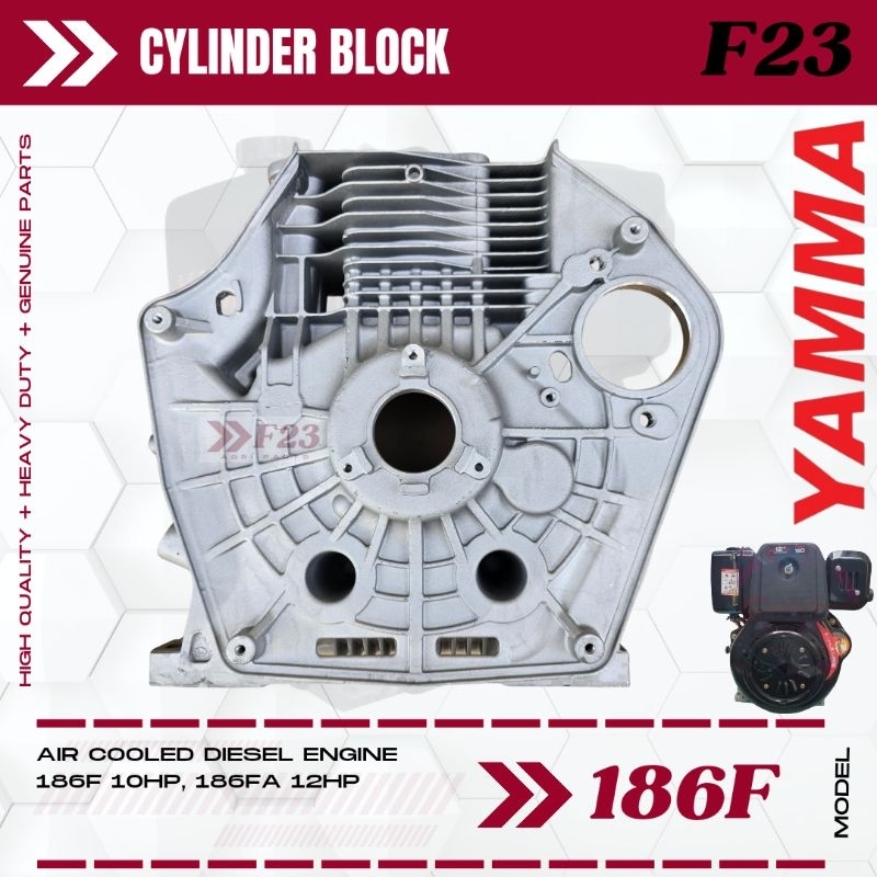 Cylinder Block 186F 10HP, 186FA 12HP Air Cooled Diesel Engine | Shopee ...