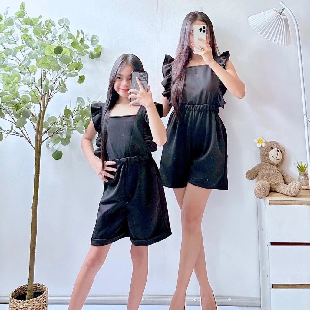 D&CClaudia Romper for Mother and Daughter Twinning in Neoprene Fabric