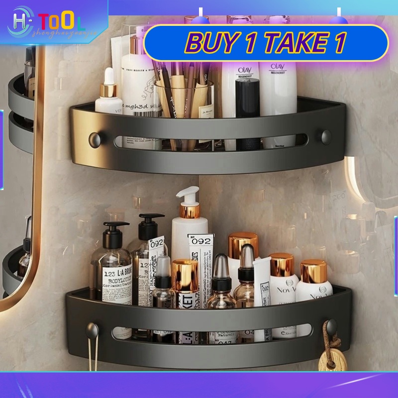 BUY 1 TAKE 1 Bathroom Corner Shelf Punchfree Wall Mounted Triangle