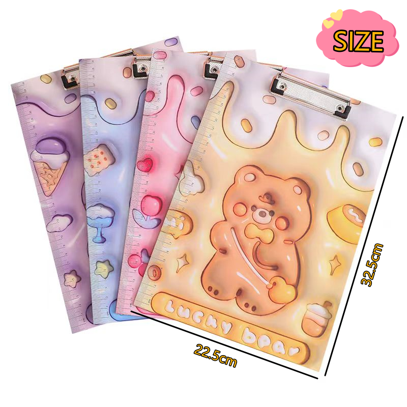 3D Kid Cartoon File Clip A4 Clipboard Document Folder School Stationery ...