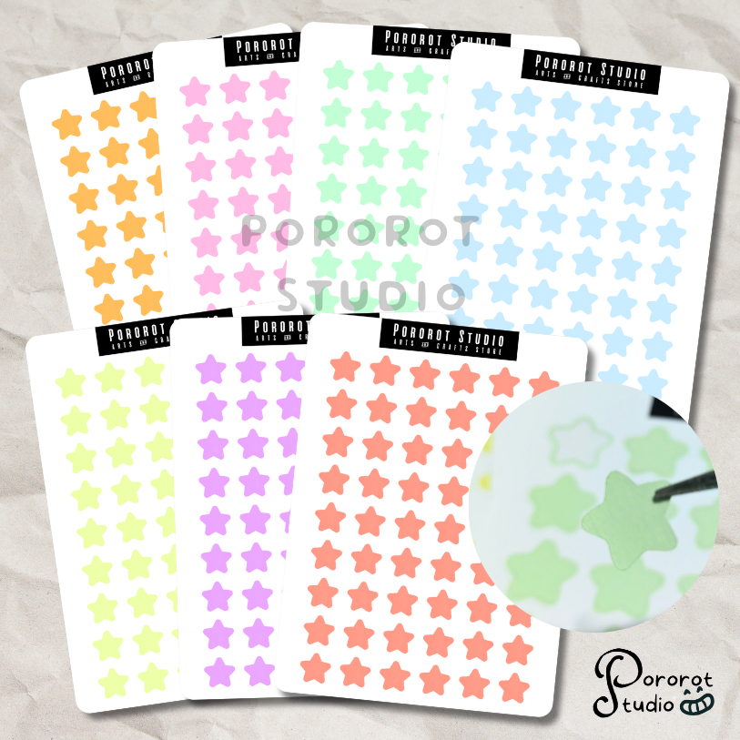 Pororot Studio I Pastel Star Sticker sheet for diary planner stationery ...