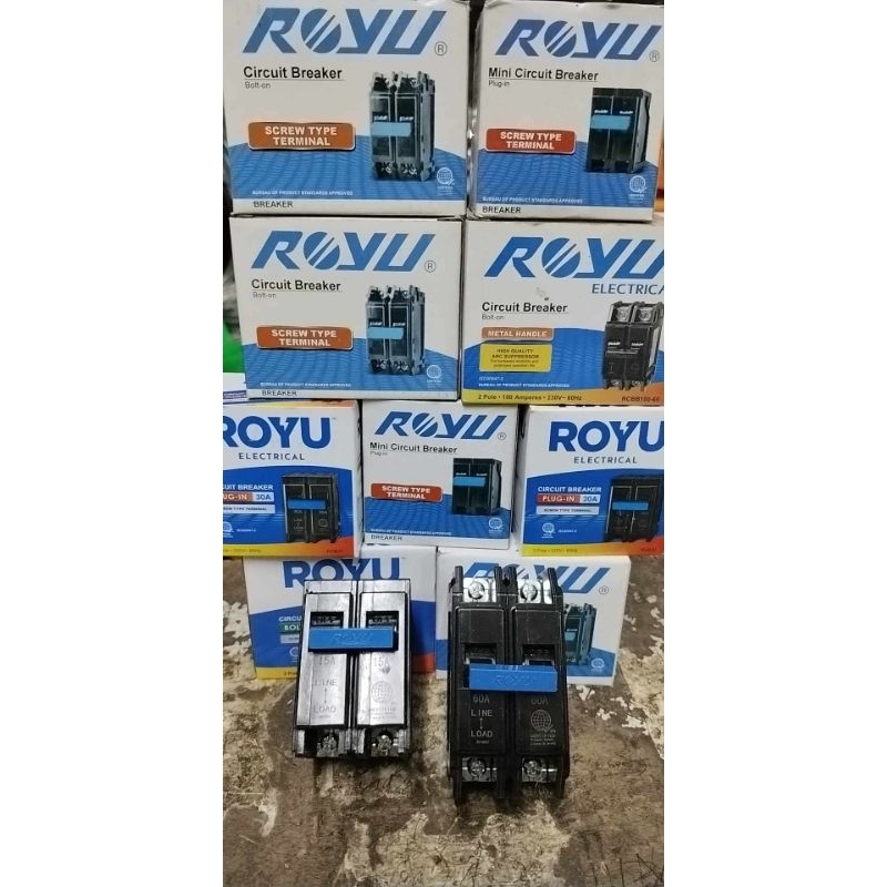 Per 1unit Royu electrical mini circuit breaker 2pole screw type
