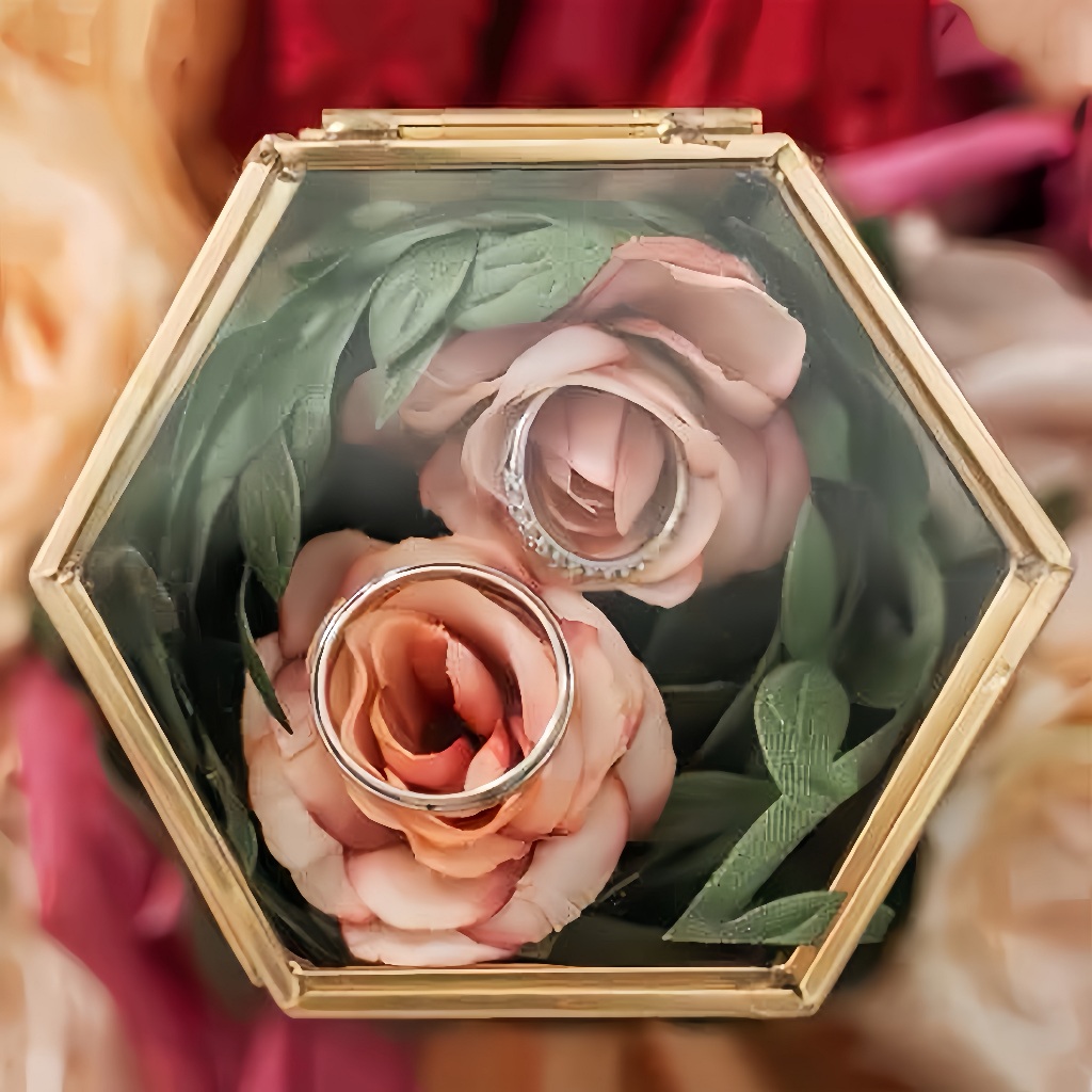 Ring Box Transparent Glass Box Jewelry Organize Box Hexagon Wedding ...