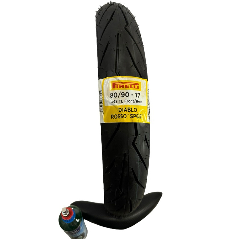PIRELLI DIABLO ROSSO SPORTS 80/90/17 TUBELESS WITH SEALANT AND