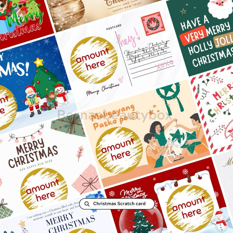 10pcs Scatch off card Scratch card Christmas design | Shopee Philippines