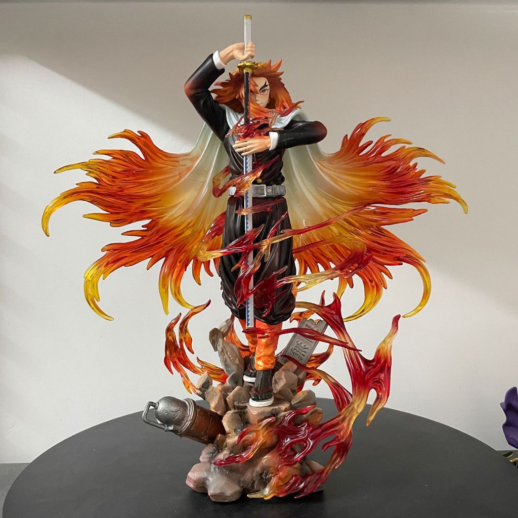 Little akiba anime Demon slayer Rengoku Kyoujurou figure model toy with ...