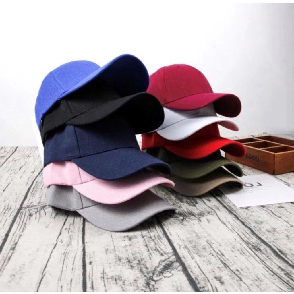 Plain Caps Unisex Adjustable Solid Color Baseball Cap Cotton Material ...
