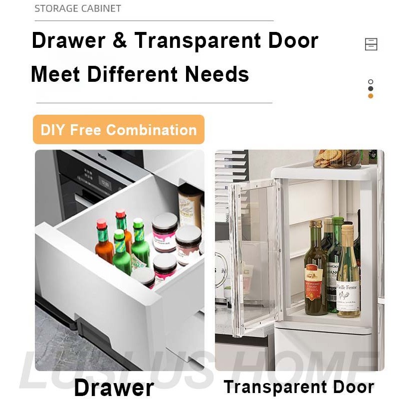 LUS Transparent Bathroom Storage Drawer Kitchen Gap Cabinet Organizer ...