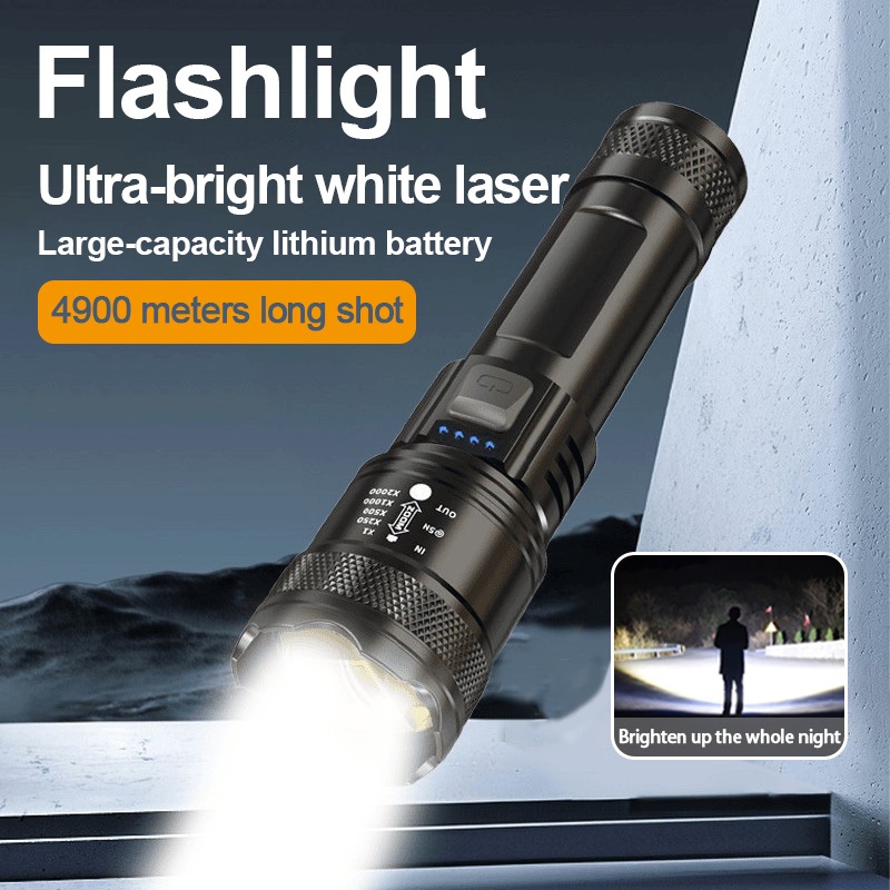 USB Rechargeable Handheld Waterproof Super Bright Zoom Tactical LED ...