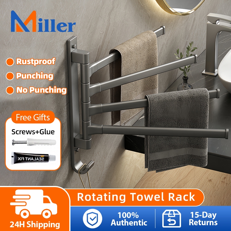 Miller Towel Rack Rotating Swing Arm 31.5cm bathroom Hanger Closet ...