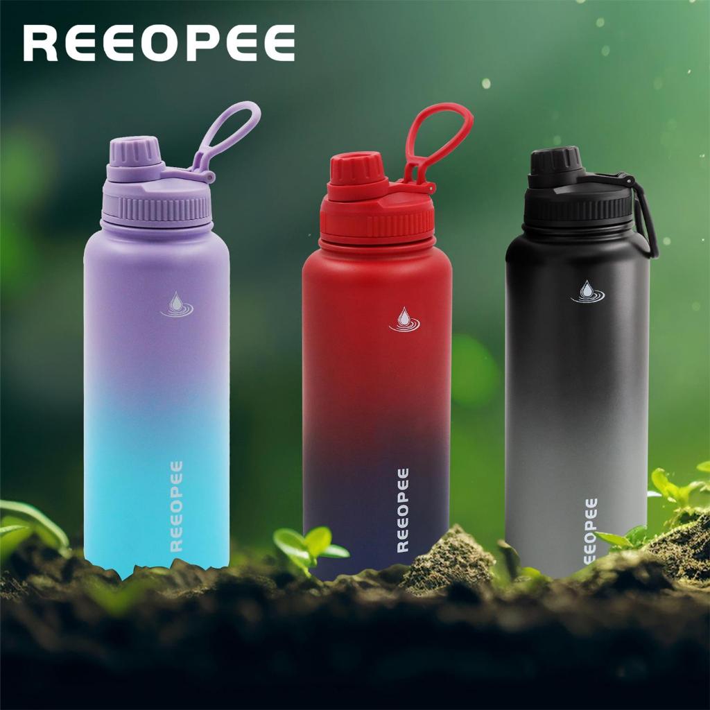 REEOPEE Hydration Flask Spout Lid Wide Mouth Vacuum Leak Proof ...