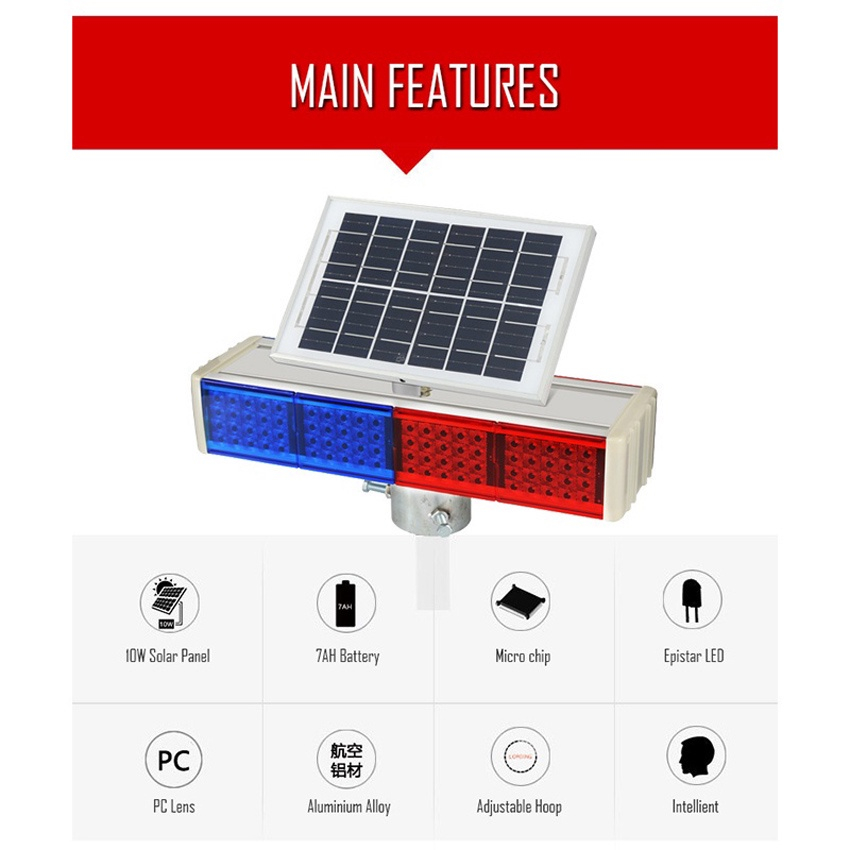 Night Construction Solar Warning Flasher Road Traffic Safety Flasher ...