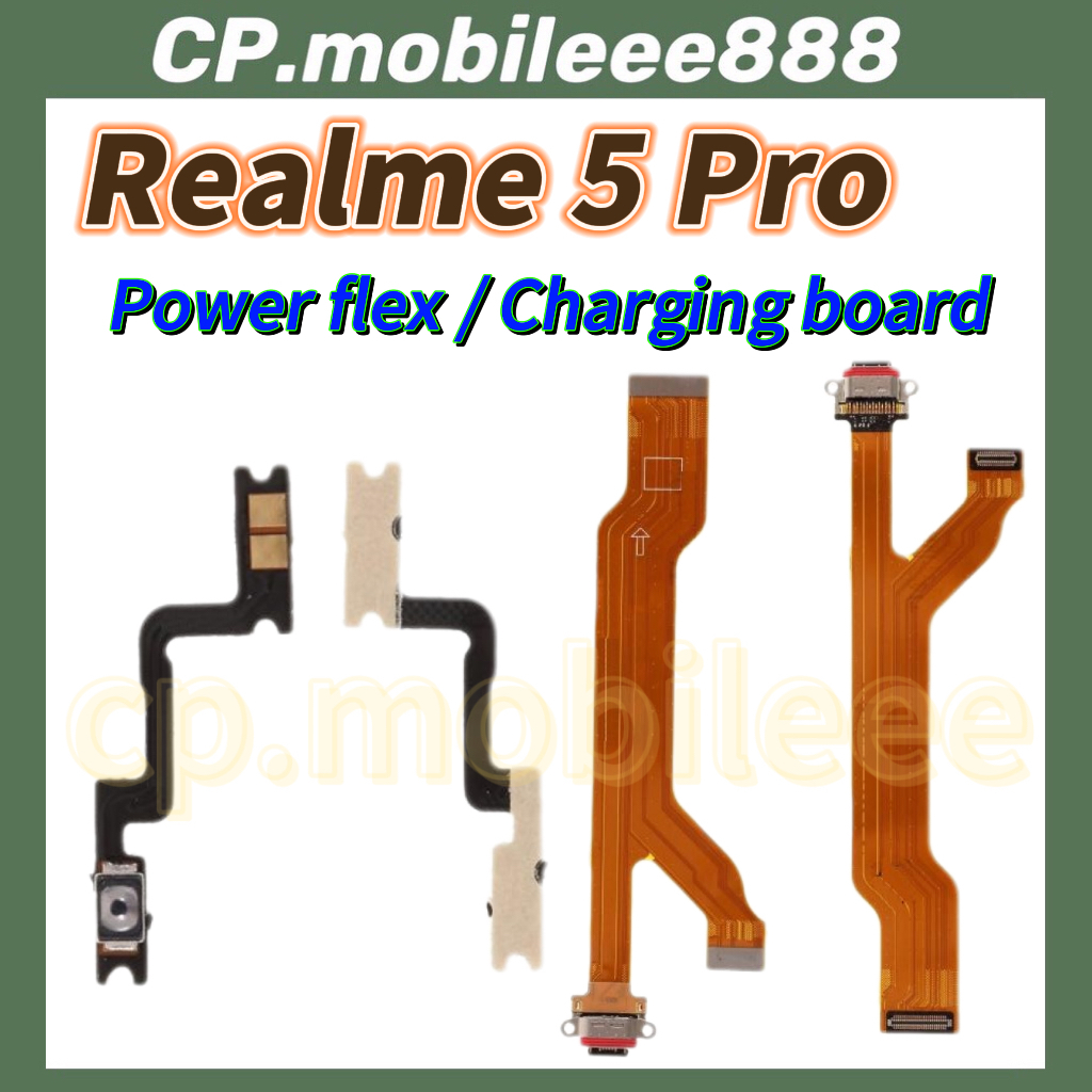 Realme 5 Pro Power Flex Button Switch USB Charging Port Board For ...