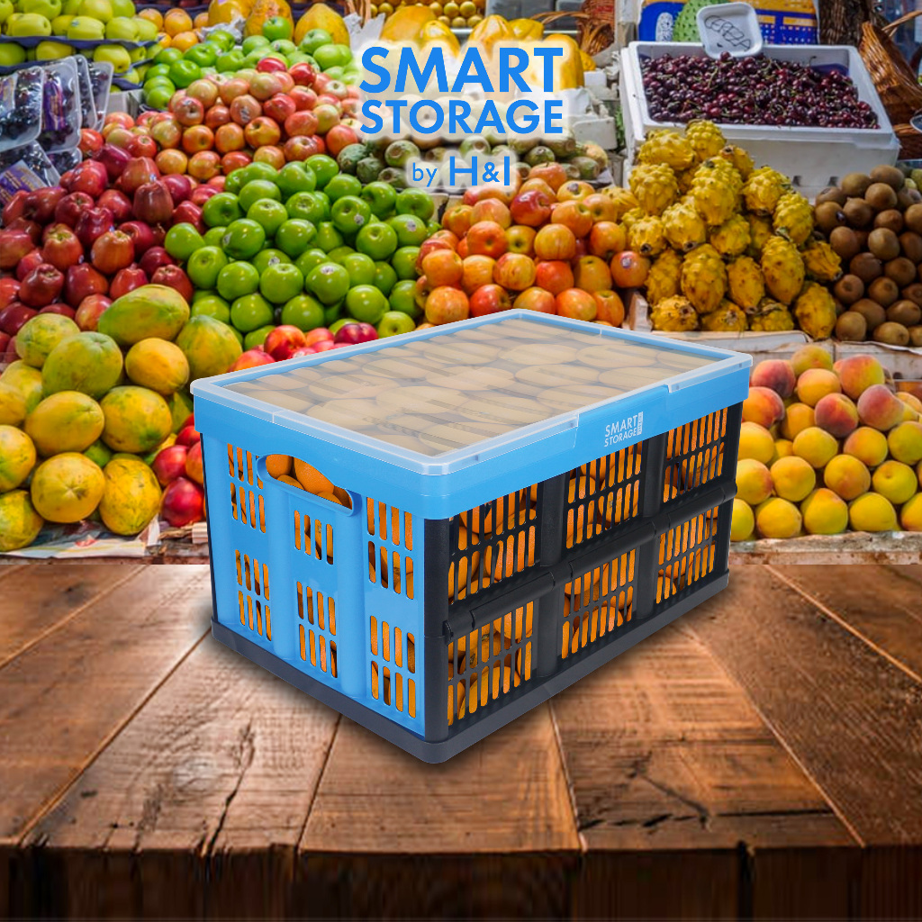 CCM-533630 Smart Storage by H&I Foldable Plastic Storage Crate (Mesh ...