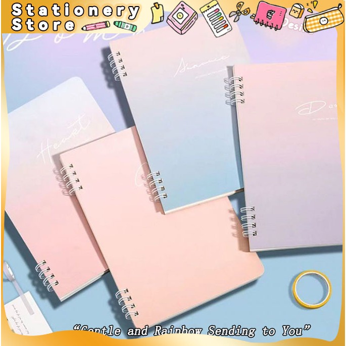 A5 60 Sheets Fashion Cover Coil Notebook Hardbound Spiral Notepad ...
