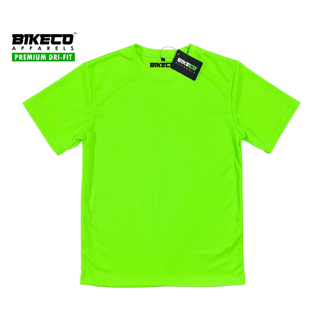 Bikeco Premium Dri Fit Shirt Plain Neon Green Riding Dri Fit Shirt Men Women UNISEX Shopee Philippines