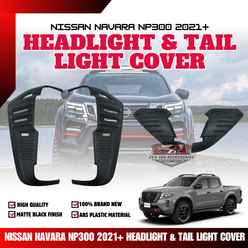 GCAO NISSAN NAVARA NP300 2021+ HEADLIGHT & TAIL LIGHT COVER (9526 ...