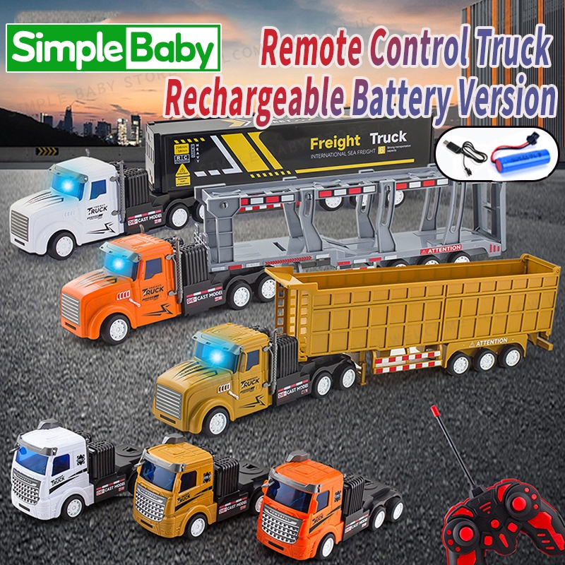 New Large Remote Control Rc Rechargeable Container Truck Car Toy ...