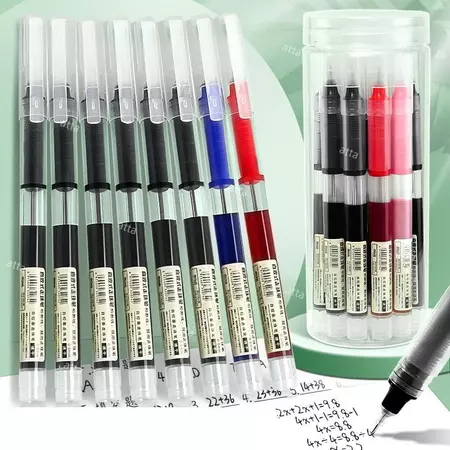 20pcs Straight Liquid Pen 0.5mm Gel Pen Quick-Drying Rollerball Neutral ...