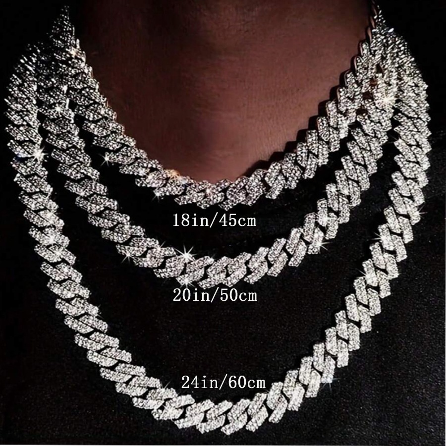 Iced Out Hip Hop Diamond Chain Hip Hop 14MM Dual Row Diamond Iced