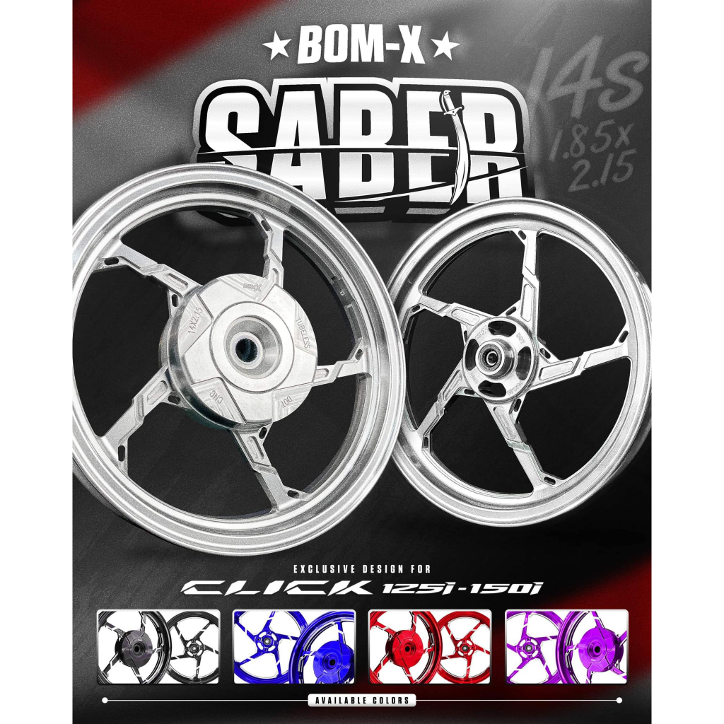 Bom Rangsit BomX Saber Cnc Mags Click 125/150 Aerox V1/V2 Mio 125/M3 ...