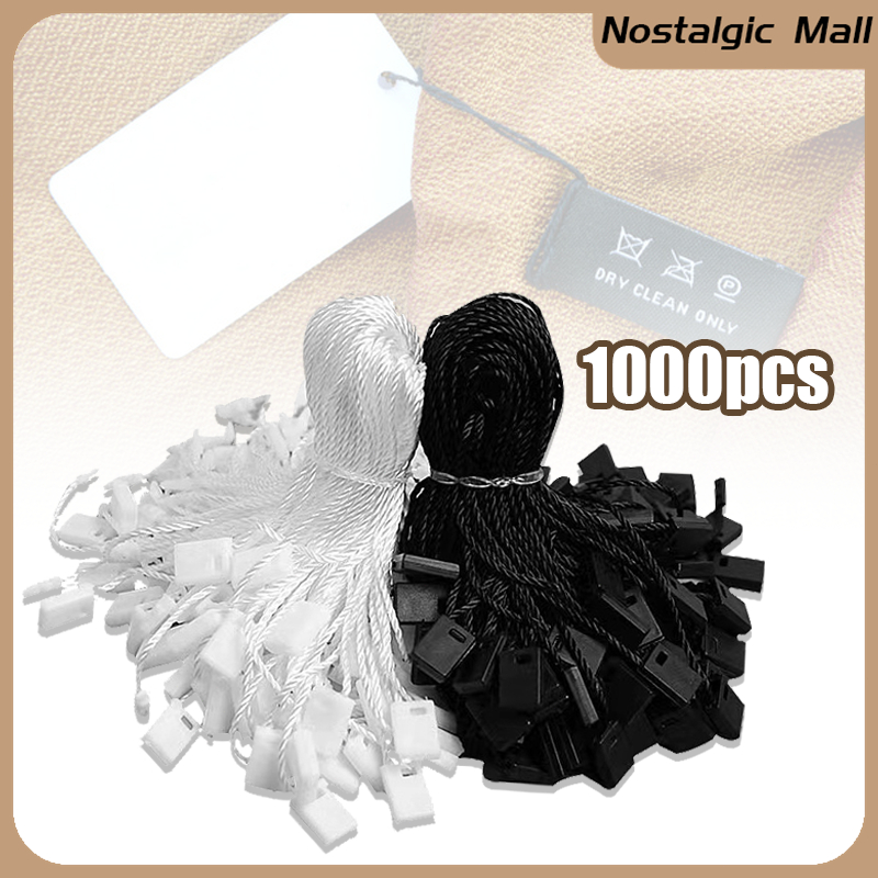 1000pcs Hang Tag String Nylon Clothes Hang Tag String With Snap Lock ...