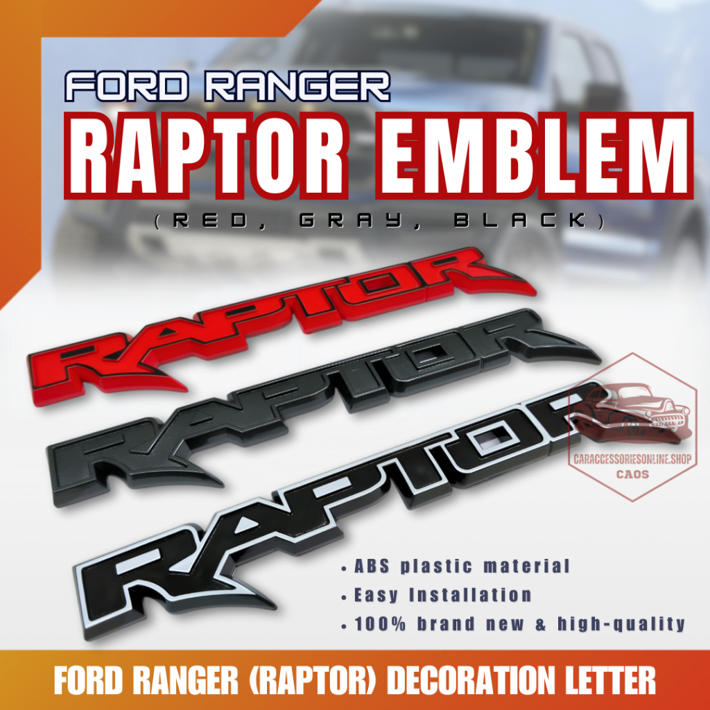 CAOS FORD RANGER (RAPTOR) DECORATION LETTER EMBLEM | Shopee Philippines