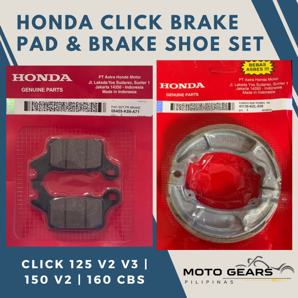 HONDA CLICK BRAKE PAD BRAKE SHOE 125 V2 V3 | 150 V2 | 160 CBS | Shopee ...